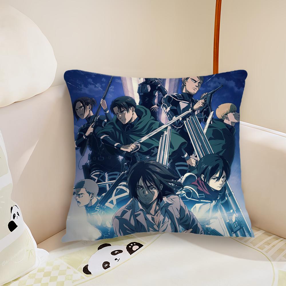 Anime A-Attack On T-Titan Pillow Case Living Room Sofa Cushion Cover Suitable For Home Bedroom Room Decoration