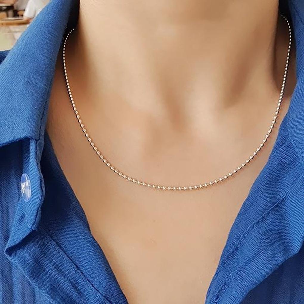 Two Silver Ball Necklaces for Women (Separate and Together)