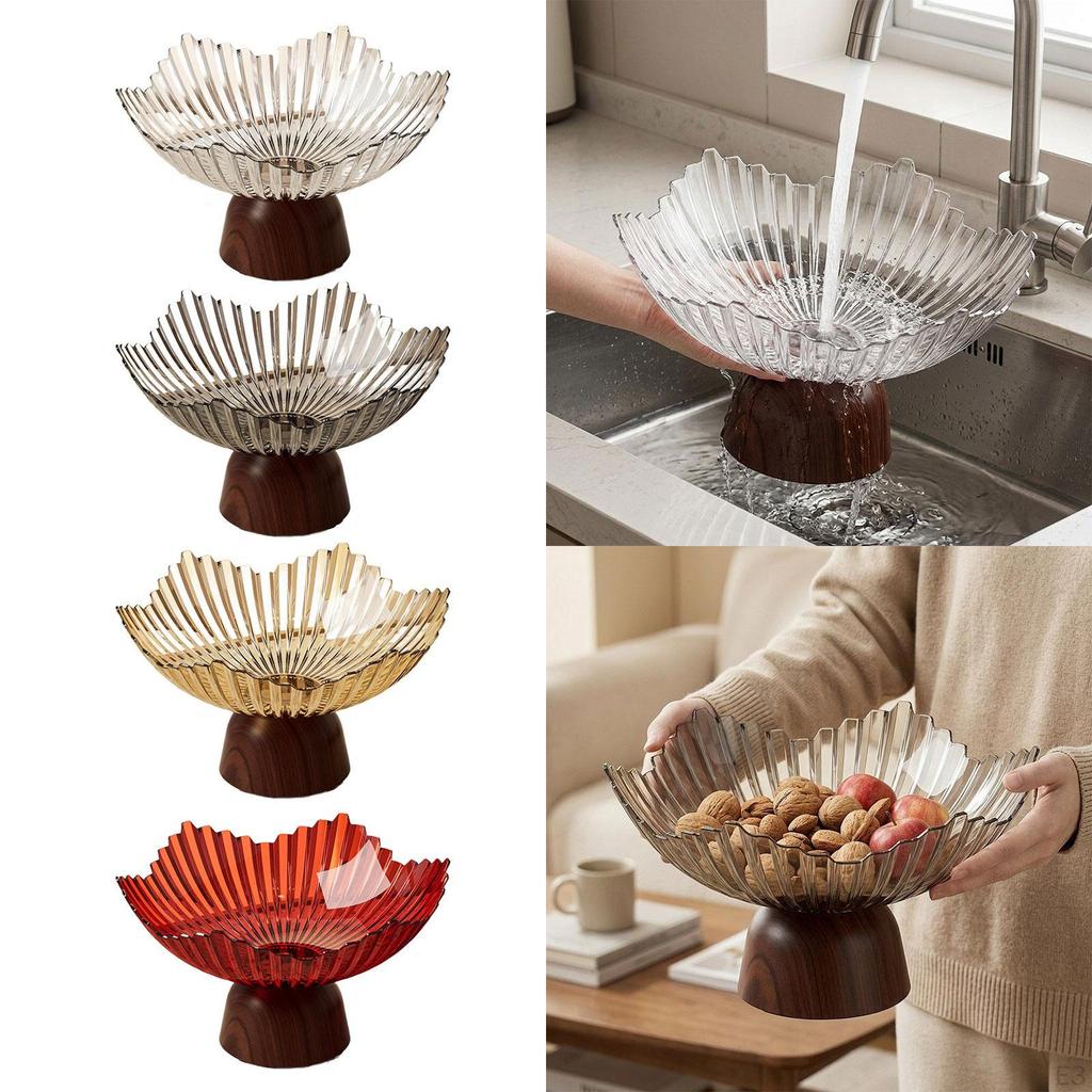 Elegant Fruit Bowl with Pedestal, Snack Storage, Decorative Tray, Serving Tray for Living