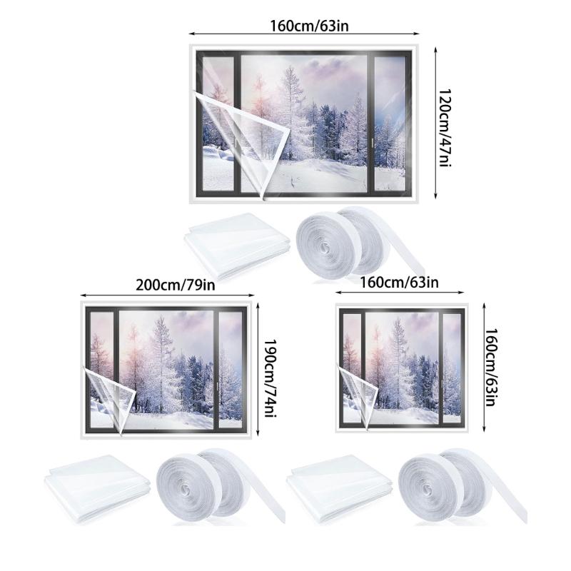 1 Set Versatile Window Heat Insulation Film Shrink Film Thermal Solution Indoor Windproof Warm Films Window Shrink Film