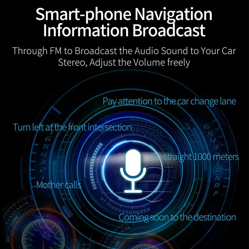 G32 Car Charger Voltage Detection FM Transmitter Bluetooth-Compatible MP3 Player with Voice Navigation