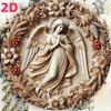 Vintage Christmas Wreath Angel Embossed Tin Sign Retro Metal Poster Wall Art Home Cafe Decor