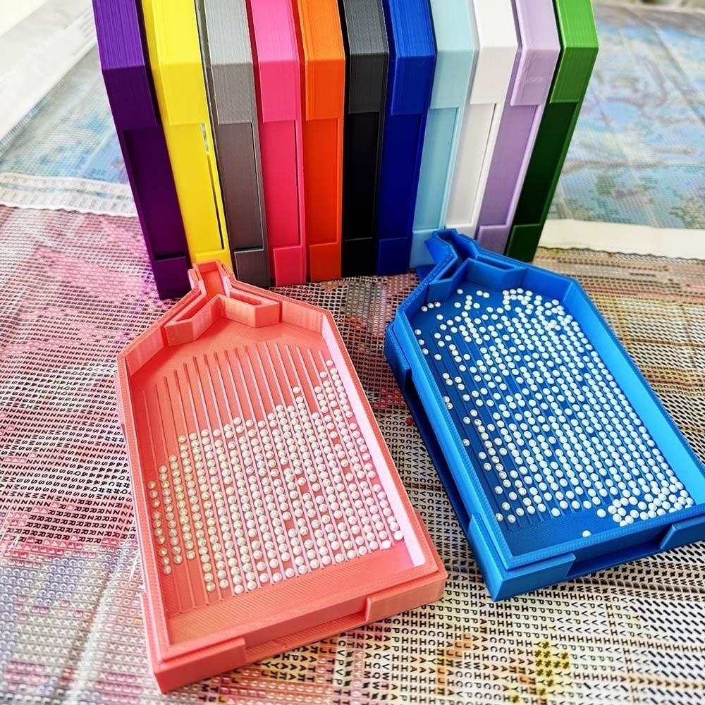 DIY Craft Large Diamond Painting Tray Embroidery Large Capacity Beads Sorting Storage Tray Plastic with Y Shape Pop-up Plug