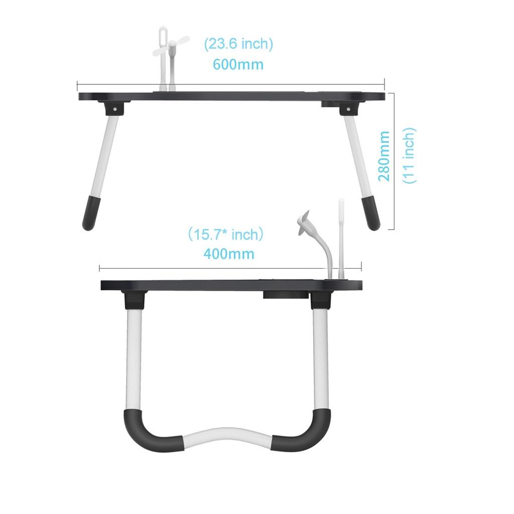 Folding Laptop Stand Holder Study Table Lamp Usb Fan Desk Wooden Foldable Computer Desk for Bed Sofa Tea Serving NEW