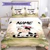 3pcs Custom Name Cow Bedding Set Duvet Cover Closure Includes 1 Duvet Cover & 2 Pillowcases, Soft and Comfortable for All Seasons.