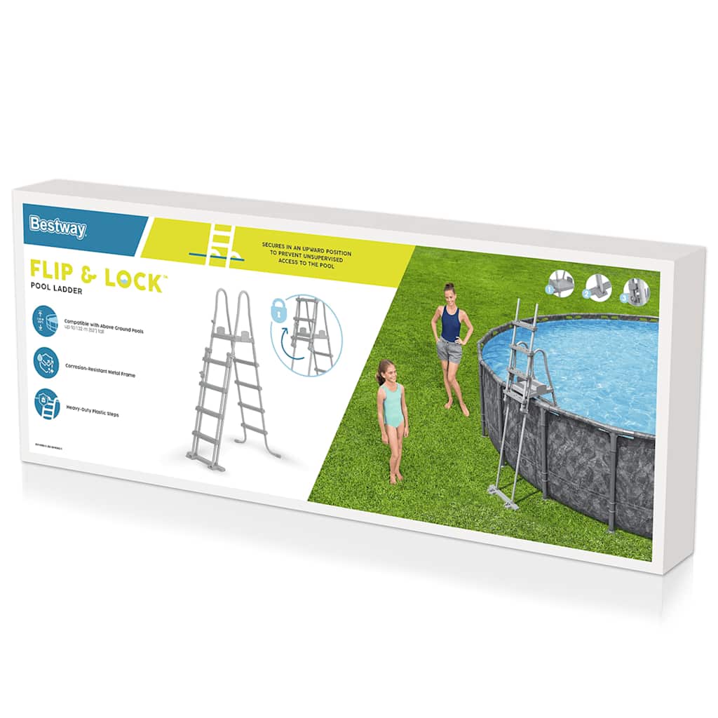 Escada de Piscina Bestway Flowclear de 4 Degraus, 132 Cm