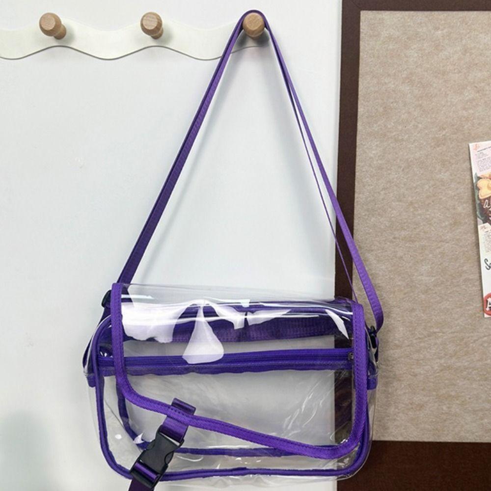 Zipper Shoulder Bag Transparent Tote Handbag Trendy Crossbody Bag  Travel