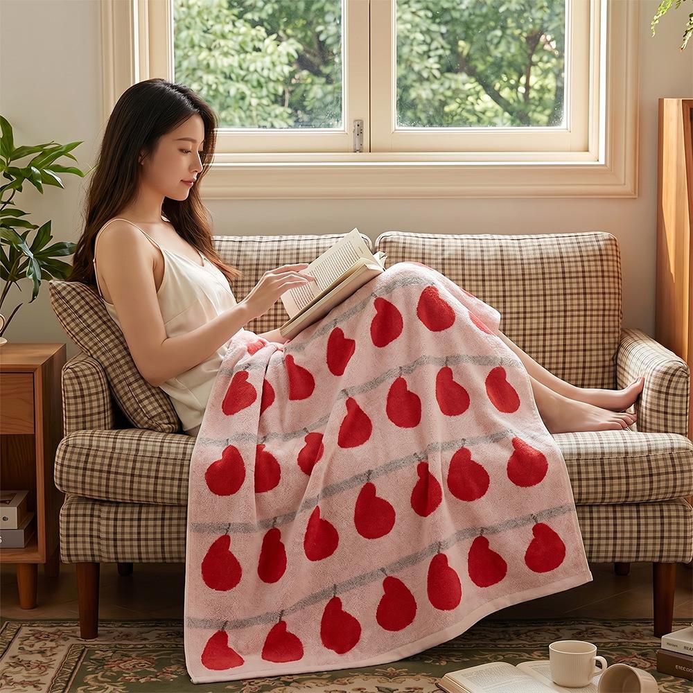 Large Grade A Yarn-Dyed Jacquard Cotton Bath Towel - Thick, Absorbent, Adult Style