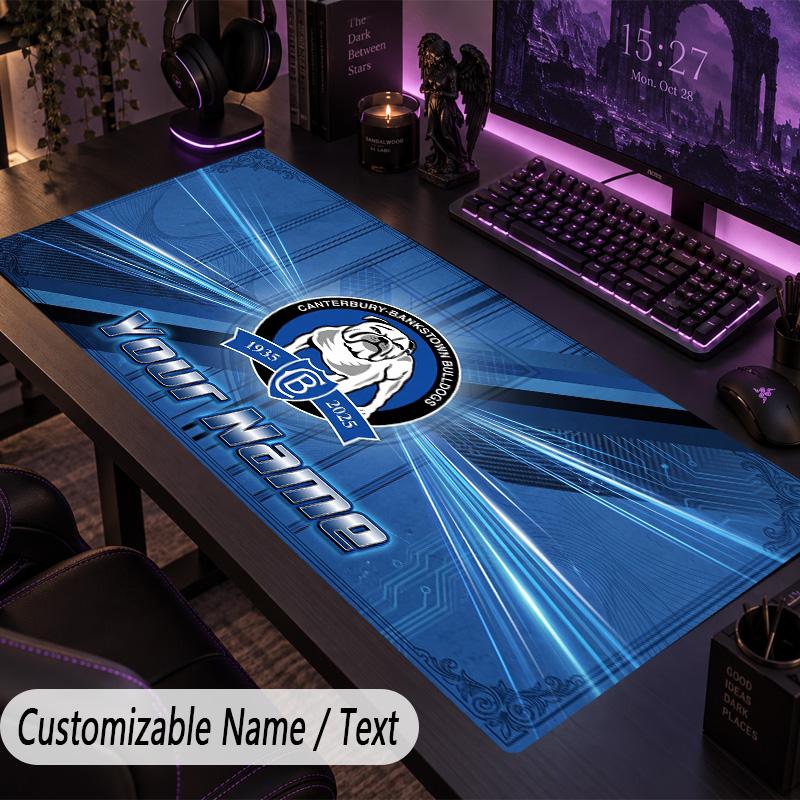 Large Mouse PadCanterbury-Bankstown Bulldogs Custom Name Text Personalized Desk Mat Non Slip Gaming Pad