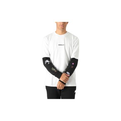 Originals Trf A33 Bloco de Cores Estampa de Logo Cartoon Gola Redonda Manga Longa Camiseta Tops Masculinos Branco HI5260