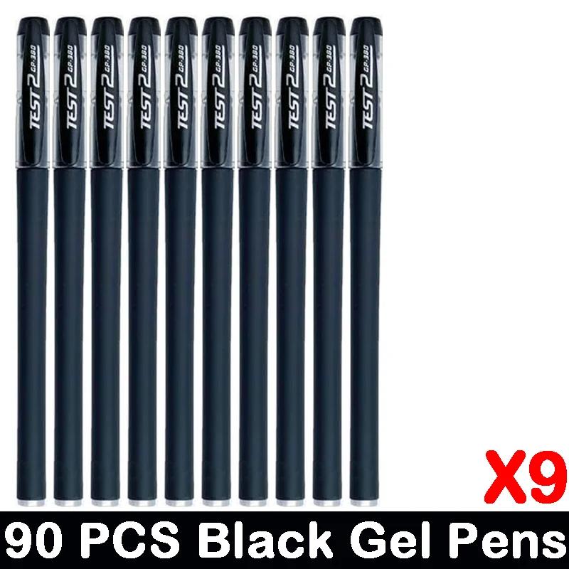 10/100 PCS Roise Retractable Gel Pens Set Black/Red/Blue Ink Ballpoint for Writing Refills Office School Supplies Stationery