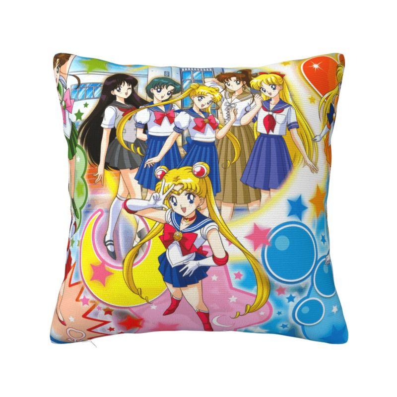 Japanese Shojo Sailor Manga Pillow Covers Decor Home Kawaii Anime Moon Girl Outdoor Cushions Square Pillowcase