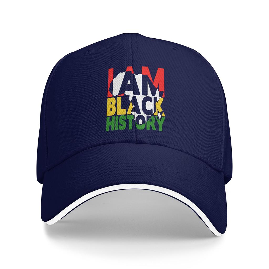 Summer I Am Black History Month African American Pride Celebration Baseball Cap Tennis Skate Casual Custom DIY Sun Trucker Hat