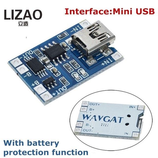 LIZAO 18611 Charger Board 1V Type-C Micro USB 1A Lithium Battery Charging Module With Protection for DIY Projects