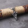 Odin Valknut Rune Necklace - Men's Stainless Steel Necklace, Viking Spear
