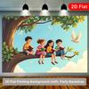 2D Plane Tree Reading Indoor and Outdoor Party Banner Suitable for Birthday Wedding Ball Party Polyester