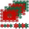12pcs Washable Christmas Felt Placemats, Christmas Snowflake Placemat Set - RiRi