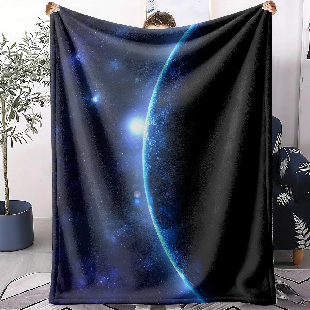 Bright Star in Dark Space Throw Soft Flannel AC Blanket Lightweight Summer Nap Throw Cozy  Blanket for Sofa Bed Travel Home