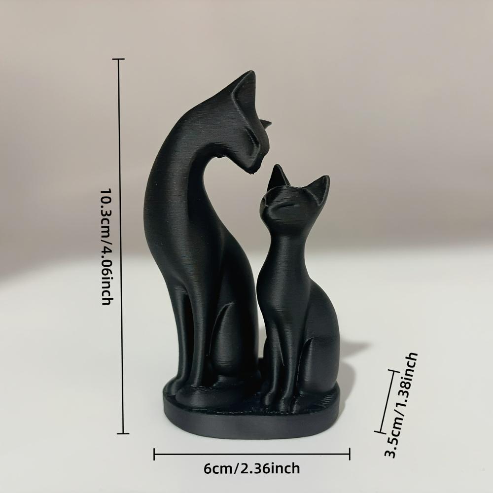 Mutter und Sohn Katzenstatue Ornamente, Katzen-Paar Skulpturen, Niedliche Katzen Dekorationen Schreibtisch Heimdekorationen, Valentinstagsgeschenke