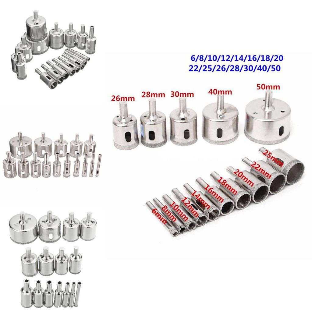 Premium Diamond Hole Saw Drill Bit Set For Effortless Tile Marble Glass Cutting 6mm-50mm**