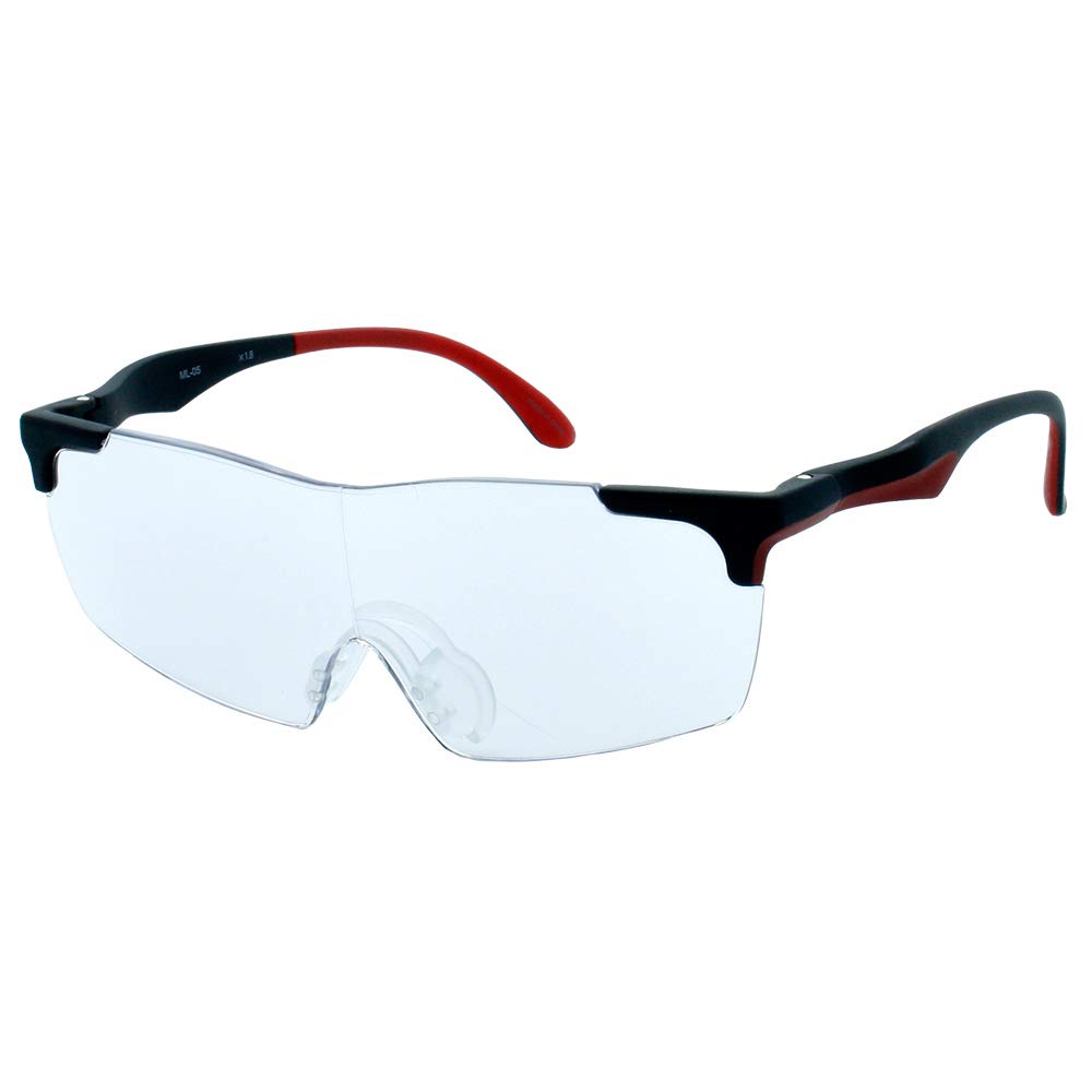 Sports Magnifying Glass, 1.6x1.8x Magnification, Includes Drawstring Eyeglass Bag (Cleaning Cloth) (1.6x, Black)