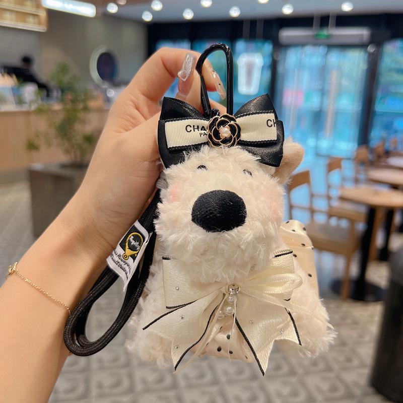 West Highland Puppy Plush Keychain – Cute Cartoon Style Bag Charm