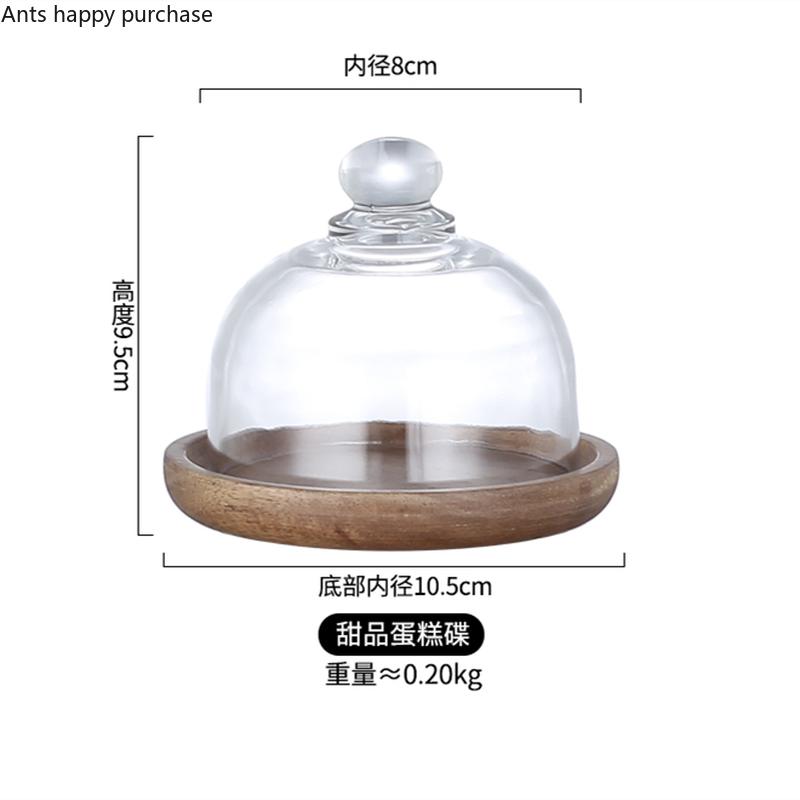 Mini Cake Stand Dessert Cup Wooden Tray Glass Cover Dessert Plate Cake Plate Fruit Dim Sum Plate Afternoon Tea Display Stand