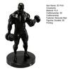 3D Printed Weightlifter Ornament, Black Statue Muscular Man Figurine, with Dumbbells Gym Tabletop Sculpture Gift for People Love Fitness