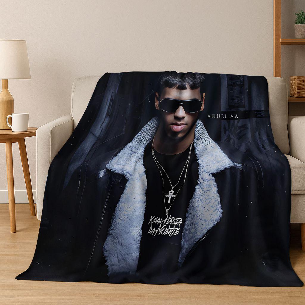 26 Style Anuel AA Hip Hop Rapper Singer Flannel Blanket,Warm and Cozy Soft Throw Blanket for Home Bedroom Bed Sofa Cover Kid