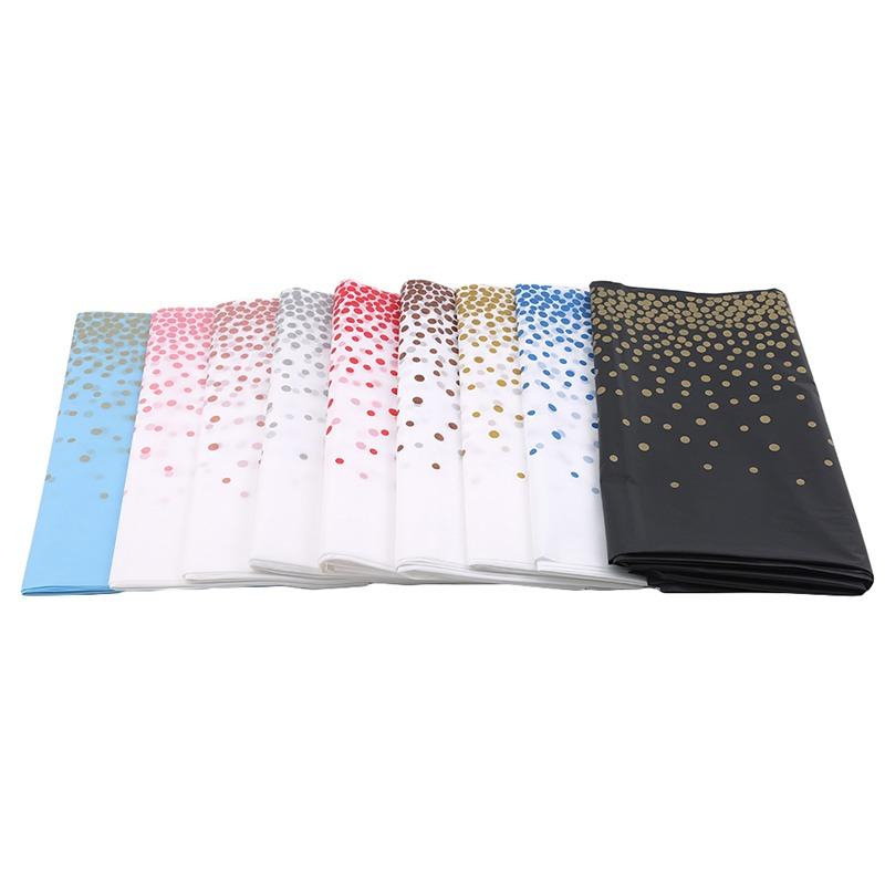 274*137cm Small Polka Dot Disposable Tablecloth Thickened Waterproof PEVA Tablecloth Home Wedding Birthday Party Decoration