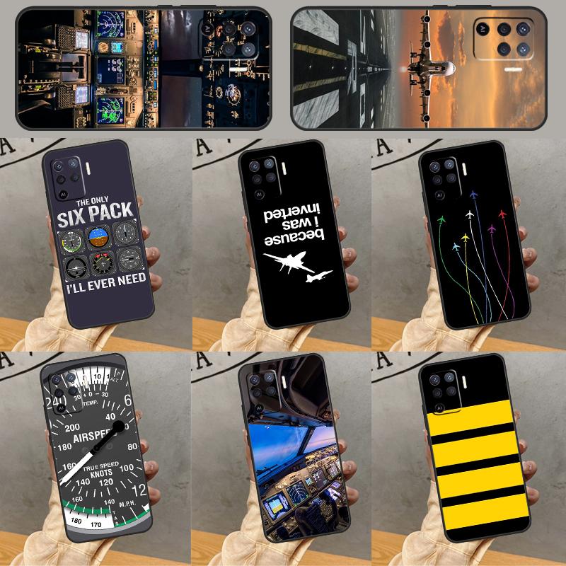 Airplane Pilot Phone Case For Oppo A79 A18 A38 A58 A78 A98 A17 A40 A60 A80 A16 A76 A96 A15 A74 A94 A54 A77