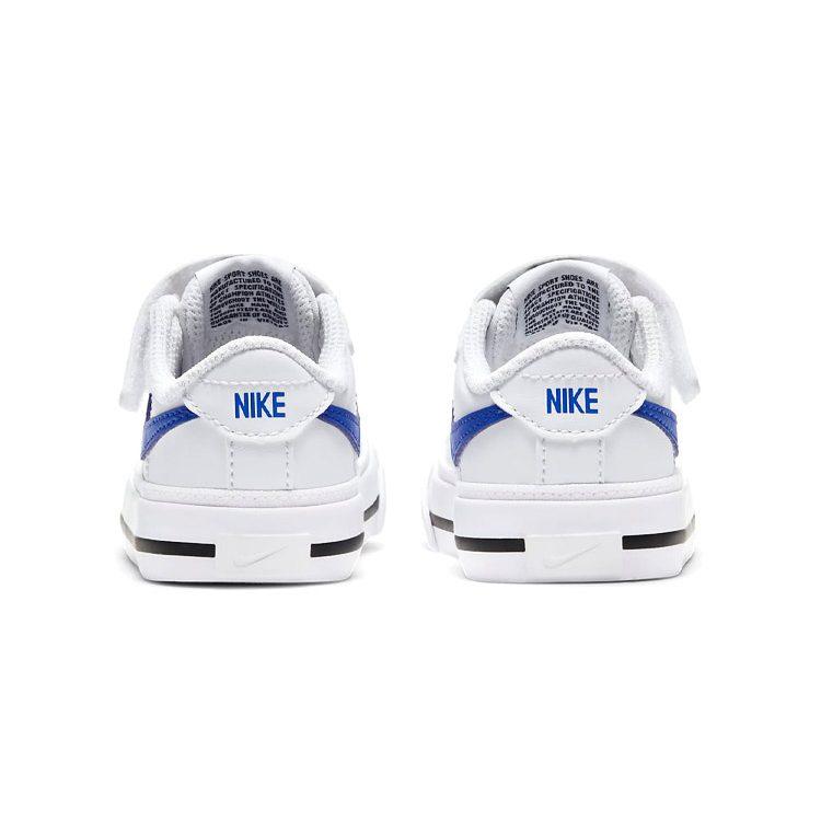 Nike Court Legacy Slip Resistant Abrasion Resistant Low Top Toddler Shoes White Blue Black Infant And Toddler DA5382-101