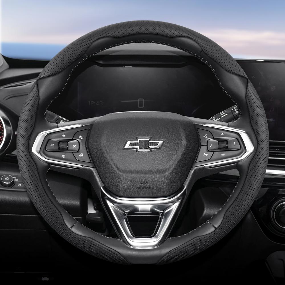 Suitable for Chevrolet Breathable Holes Leather Steering Wheel Cover Segmented Quick Release Design Non-Slip and Durable Cruze Spark Captiva Orlando L