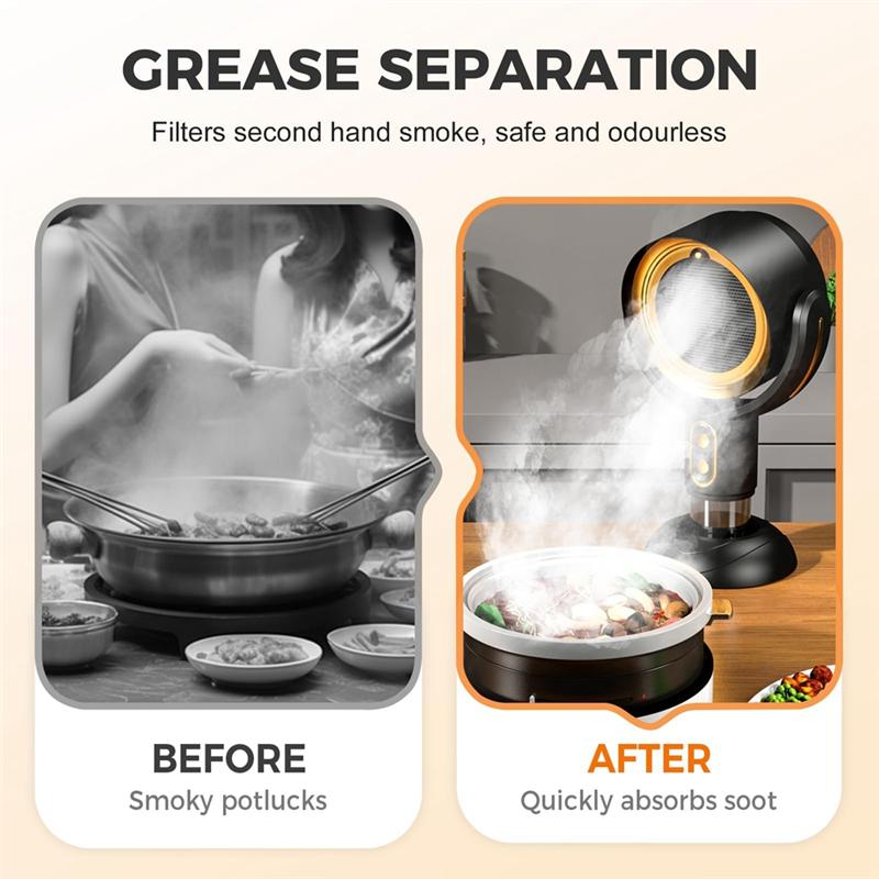 

A78E-Бытовая настольная вытяжка для очистки дыма, подходит для приготовления барбекю и хот-пота в помещении фиолетовый