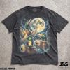 Drei Stockenten Mond Vintage 90er Grafik T-Shirt, Retro Stockente Lustiges Geschenk, Quakende Enten Vollmond Shirt, Ästhetischer Galaxie-Teich Natur