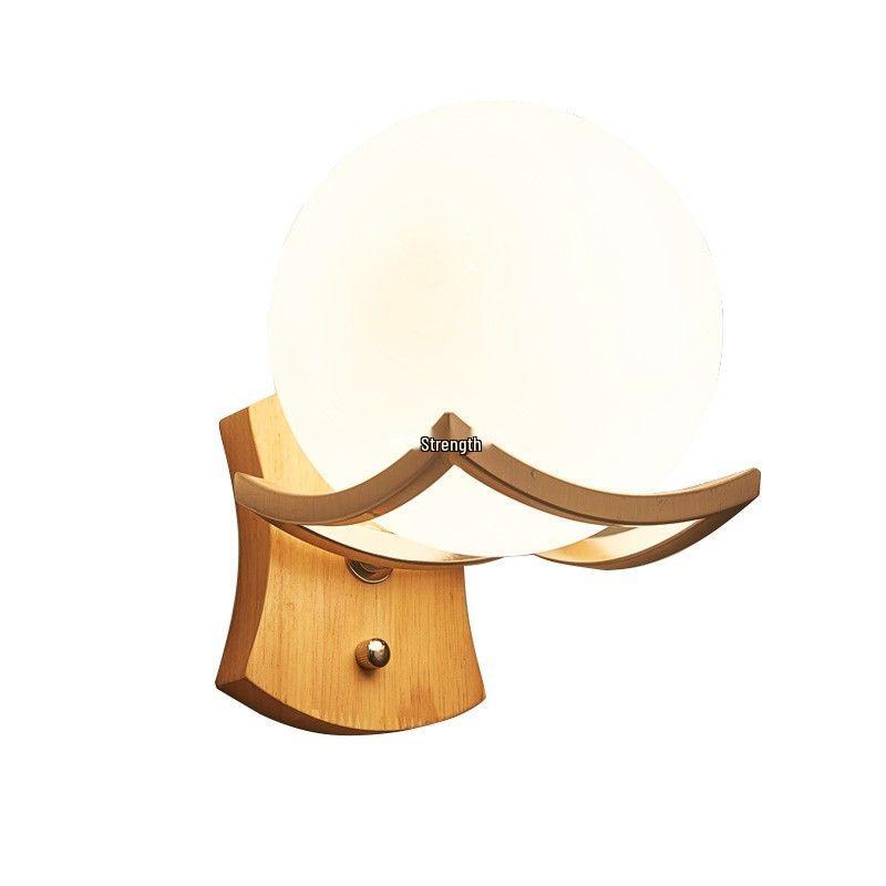 Moderne minimalistisk vegglampe i tre for soverom og gang (Kinesisk og europeisk stil)