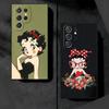 B-Bettys B-Boops Girl Soft Phone Case for Samsung Galaxy S26 S25 Edge S24 Ultra S23 Plus S22 S21 FE S20 Black Cover Back Shell