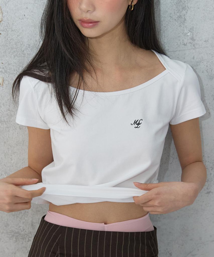 Michikoleondeonkosino Detail Shoulder T-Shirt White