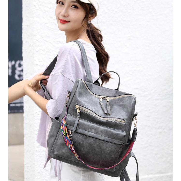 Retro-Rucksack und Umhängetasche im koreanischen Stil mit großem Fassungsvermögen