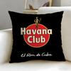 Classic Beverage Brand Havana Club Cushion Cover Soft  EasyWash Pillow Case  Versatile for Couch Bed Travel and Office