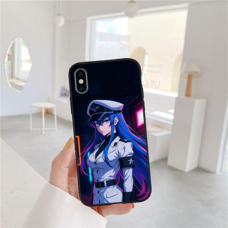 LO8 Anime Esdeath Soft Shell Phone Case for iPhone SE X XS XR 11 16E 17 Pro Max Air 8 7 6 6s Plus