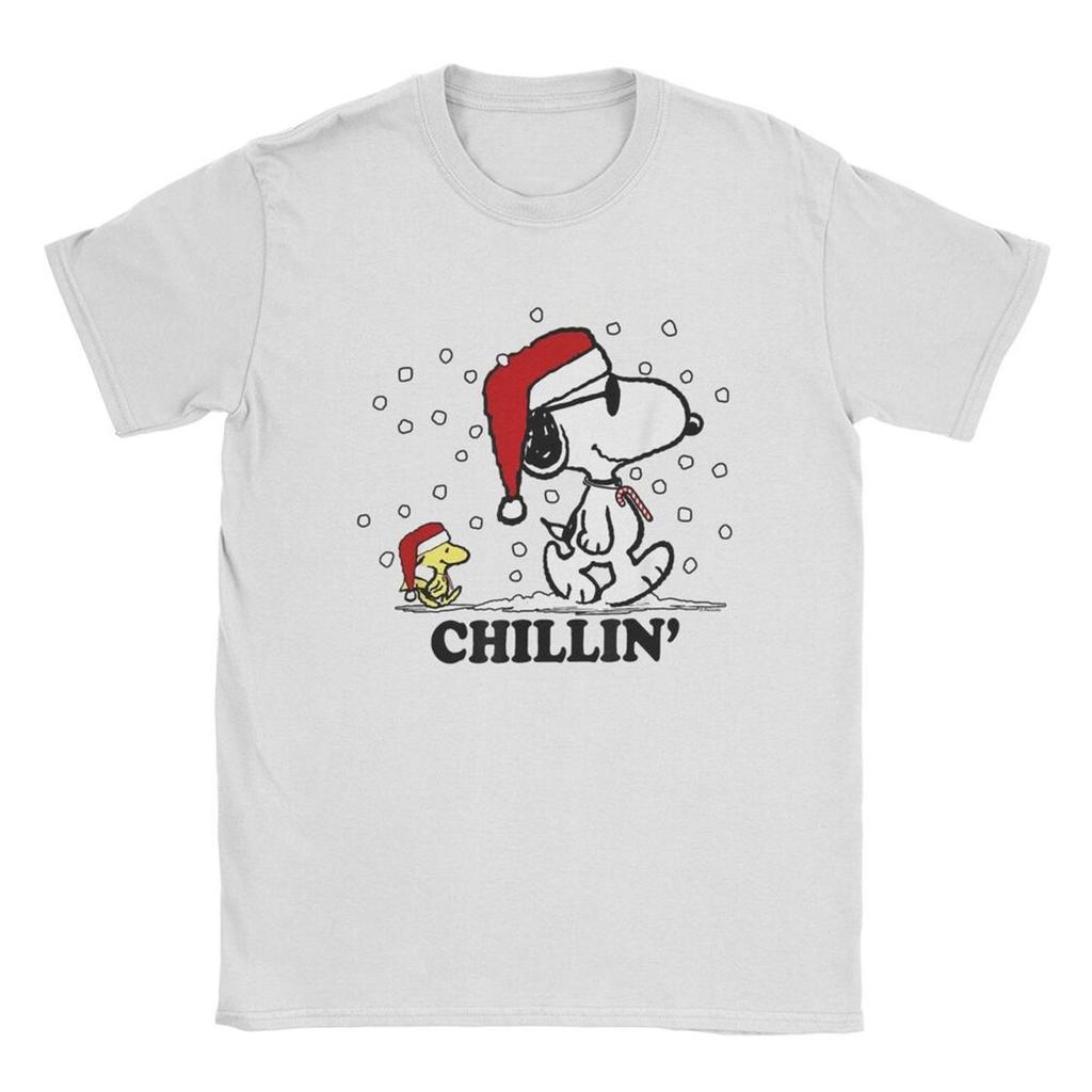 Peanuts Merry Chrismas Snoopy Woodstock TShirt Hipster Men Women Crew Neck Cotton T Shirt Short Sleeve Tees Gift Merchandise
