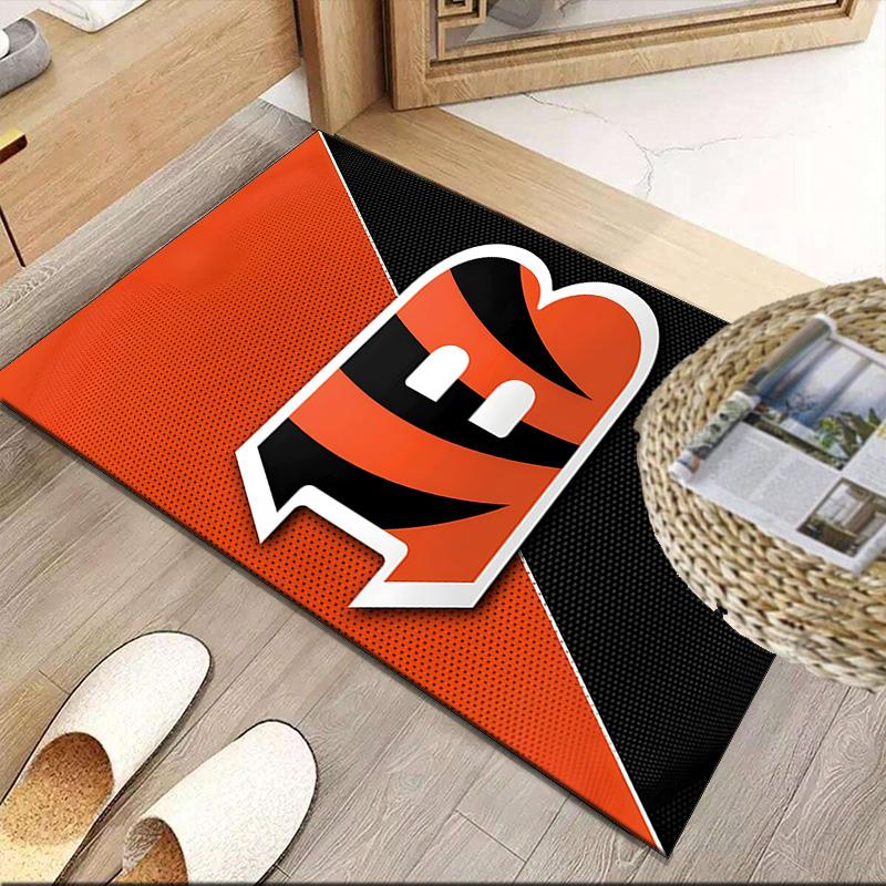 Bengals Team Logo Artwork Carpet, Kitchen Rugs, Yoga Mat, Non-Slip Mats, Rug for Bathroom, Living Room bedroom, Camping Rugs Christmas Gift
