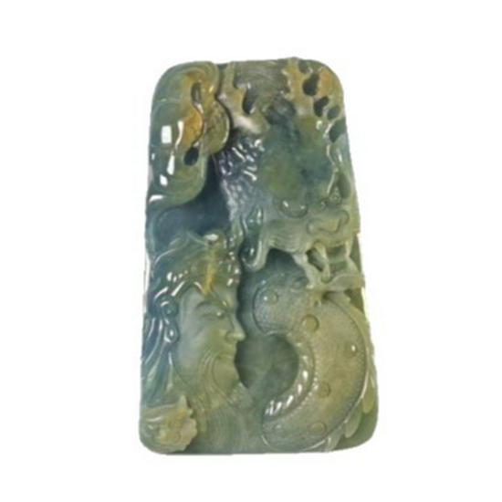 Fairly Mounted Natural Jade Pendant Carving for Men and Women