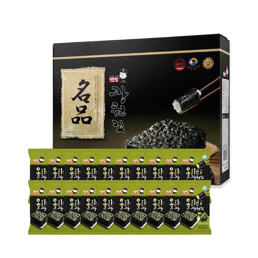 Lee Ban Jang Gwangcheon Gim Gift Set 2 SET Olive Oil Gwangcheon Lunchbox Gim 32 pcs 4g
