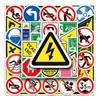 50pcs Cartoon Road Sign Stickers: Waterproof Decals for Suitcases, Cars, Scooters, and Phones.