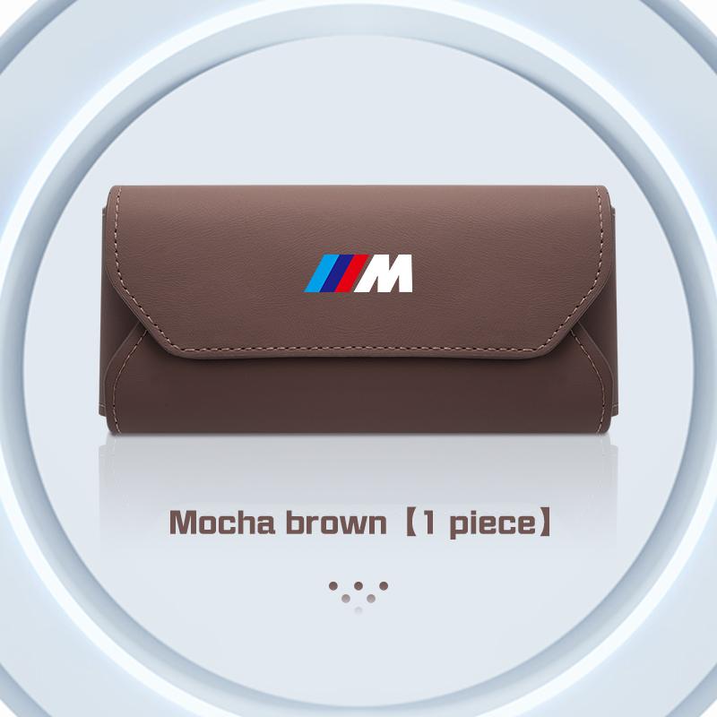 Leather Car Sunglasses Holder Glasses Case For BMW M M6 M2 M3 F32 E53 E60 E90 E91 E92 E93 F01 F30 G80 Visor Eyeglass Storage Box