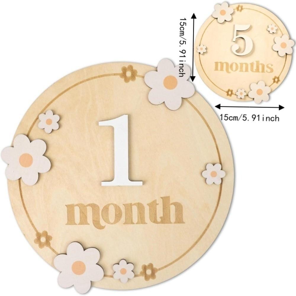 Wooden Milestone Photo Props Number Month Newborn Photography Props for Girls Boys