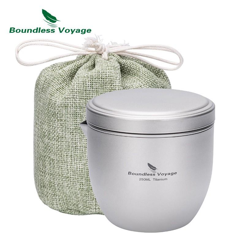 Titanium Tea Infuser Cup With Double Wall Insulation Portable Gaiwan Set Outdoor Camping Travel