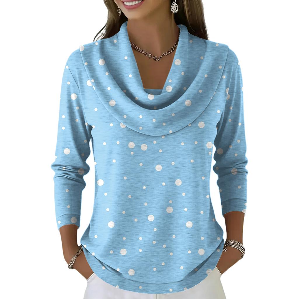 Women's Casual And Fashionable Round Neck Long Sleeved Printed Top Sweater